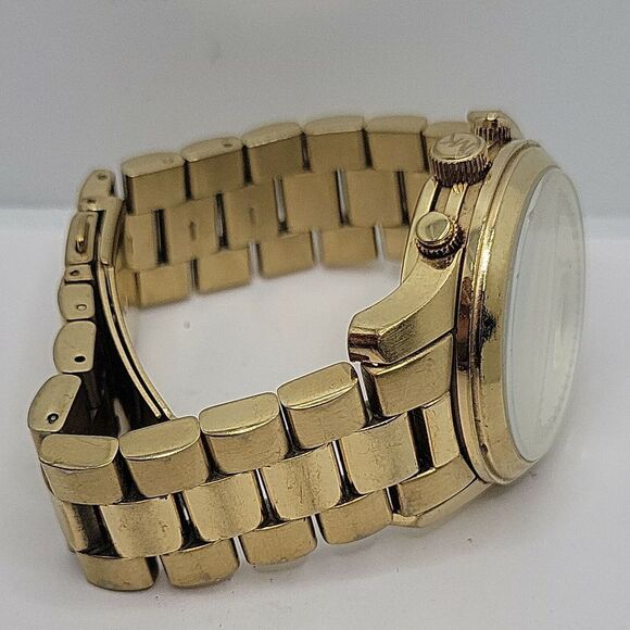 Michael Kors MK5055 Unisex Stainless Steel Analog Gold brushed Dial Watch BC807 - Picture 8 of 9